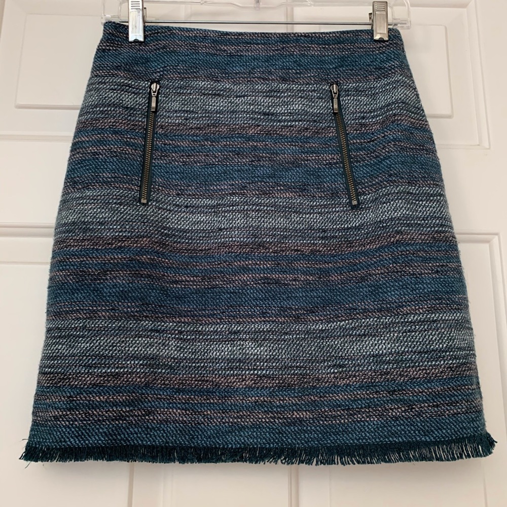 Blue Tweed Skirt